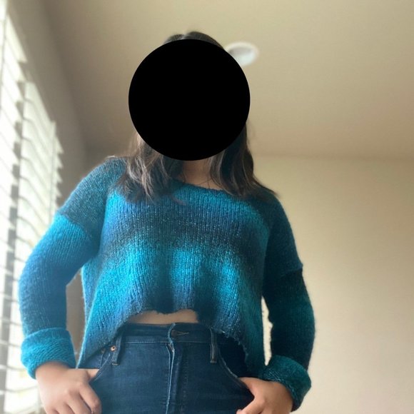 Urban Outfitters Sweaters - Blue Gradient Cropped Sweater Urban Outfitters (M)